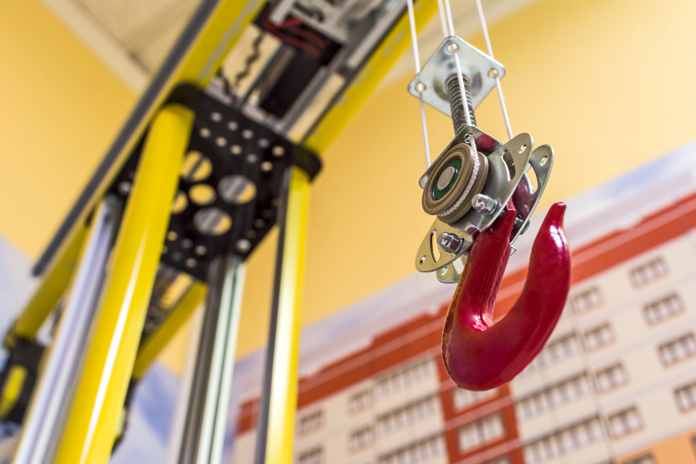 Hoist in modern warehouse