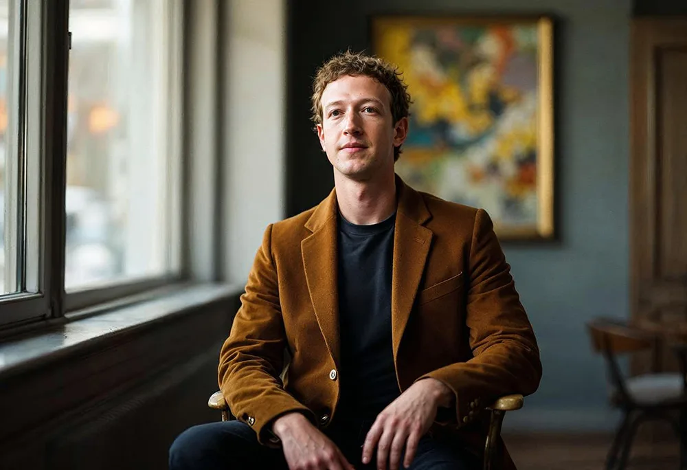 Mark Zuckerberg sitting