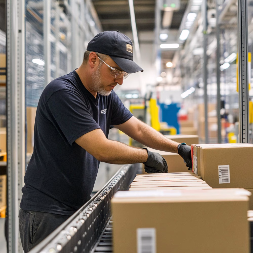 Worker in Micro-Fulfillment Center